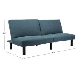 Safavieh Home Astoria Modern Navy And Black Foldable Futon Sofa Bed
