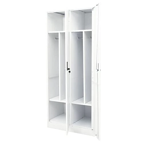 Wardrobe Steel Storage Chests White 31.5"x19.7"x70.9" 6 Wardrobe Steel Storage Chests White 31.5"x19.7"x70.9" - Image 6