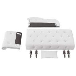 Holaki Velvet Chaise Lounge,Indoor Accent Chaise Chair With Pillow,Button Tufted Right Arm Facing Lounge Chair With Nailhead Trim & Solid Wood Legs,Modern Sleeper Sofa For Living Room (White) -Best Furniture Store 31UPdWDig2L