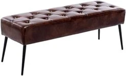 Button-Tufted Ottoman Bench, Upholstered Bedroom Benches Velvet Footrest Stool Accent Bench For Entryway Dining Room Living Room Bedroom End Of Bed, Black -Best Furniture Store 31UevmUxq5S. AC