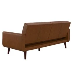 Allora Modern Adjustable Faux Leather Futon Sofa Bed In Camel Tan -Best Furniture Store 31UsKtm8CWL