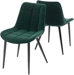 HOMHUM 4 PCS Faux Leather Dining Chairs, Mid Century Modern Leisure Upholstered Chair With Metal Legs For Kitchen Living Room Brown -Best Furniture Store 31V RHqIEjL. AC