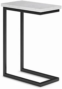 SIMPLIHOME Skyler SOLID MANGO WOOD And Metal 18 Inch Wide Rectangle Industrial C Side Table In Dark Cognac Brown, Fully Assembled, For The Living Room And Bedroom -Best Furniture Store 31V4QNrY2PS. AC