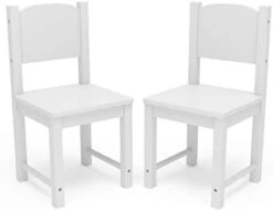 Timy Toddler Wooden Chair Pair, Kids Furniture For Eating, Reading, Playing 2 Pack (White) -Best Furniture Store 31VBSwMZOL. AC
