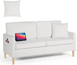 AILEEKISS Mid-Century Sectional Sofa Sets 3 Pieces Faux Leather Loveseat Couches With 2 USB Living Room Furniture Accent Arm Chairs For Small Space, Apartment, Office (1-Seater+1-Seater+3-Seater) -Best Furniture Store 31VfG15 01L. AC