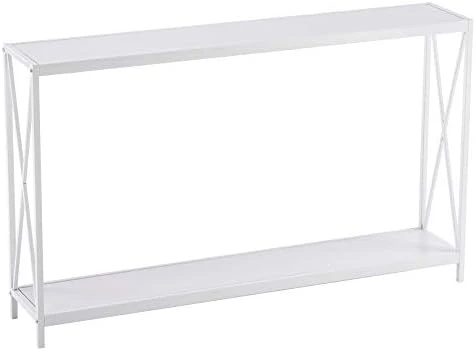 SoSo-BanTian1989 Brown Finish Metal Frame 2-Tier Console Table, Entryway Hallway Sofa Side Furniture 8 SoSo-BanTian1989 Brown Finish Metal Frame 2-Tier Console Table, Entryway Hallway Sofa Side Furniture - Image 8