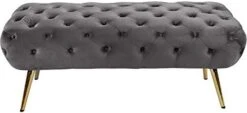 Meridian Furniture Amara Collection Modern | Contemporary Navy Velvet Upholstered Bench With Deep Button Tufting, Stainless Steel Legs With Gold Finish, 48" W X 20.5" D X 19" H, 11 Meridian Furniture Amara Collection Modern | Contemporary Navy Velvet Upholstered Bench With Deep Button Tufting, Stainless Steel Legs With Gold Finish, 48" W X 20.5" D X 19" H, -Best Furniture Store 31WF4WecsFL. AC