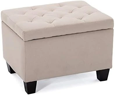 BELLEZE 24 Inch Modern Tufted Bedroom Storage Ottoman Bench, Linen Lift Top Upholstered Foam Padded Rectangular Footstool, Easy Assemble Furniture - Jay (Gray) 9 BELLEZE 24 Inch Modern Tufted Bedroom Storage Ottoman Bench, Linen Lift Top Upholstered Foam Padded Rectangular Footstool, Easy Assemble Furniture - Jay (Gray) - Image 9