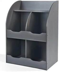 Badger Basket Four Bin Bookshelf-Charcoal Storage Cubby -Best Furniture Store 31WPU11XL. AC