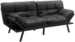 BDYLSF Convertible Futon Sofa Bed Memory Foam Couch Sleeper W/Adjustable Armrest Black 5 BDYLSF Convertible Futon Sofa Bed Memory Foam Couch Sleeper W/Adjustable Armrest Black -Best Furniture Store 31XBb O07XL. AC