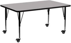 Flash Furniture Mobile 30''W X 72''L Rectangular Grey Thermal Laminate Activity Table - Height Adjustable Short Legs 8 Flash Furniture Mobile 30''W X 72''L Rectangular Grey Thermal Laminate Activity Table - Height Adjustable Short Legs -Best Furniture Store 31XE8JCkolL. AC