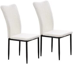 Nopurs Sherpa Dining Chairs Set Of 6 - Modern White Upholstered Boucle Dining Chairs High Back Armless Dining Chair With Black Metal Legs For Kitchen Dining Room Home Office -Best Furniture Store 31XnlEDDPcL. AC