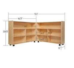 Contender Mobile Folding Supersized Toy Organizer, Bookcase, Craft & Supplies Storage Unit For Classroom, Daycare, Home In Natural Wood Finish 9 Contender Mobile Folding Supersized Toy Organizer, Bookcase, Craft & Supplies Storage Unit For Classroom, Daycare, Home In Natural Wood Finish -Best Furniture Store 31XwOkOz8DL