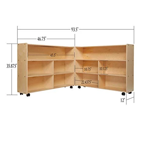 Contender Mobile Folding Supersized Toy Organizer, Bookcase, Craft & Supplies Storage Unit For Classroom, Daycare, Home In Natural Wood Finish 3 Contender Mobile Folding Supersized Toy Organizer, Bookcase, Craft & Supplies Storage Unit For Classroom, Daycare, Home In Natural Wood Finish - Image 3