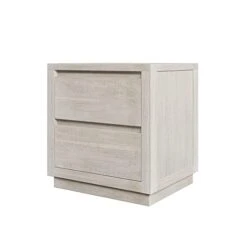 Modern Style Soild Wood 2-Drawer Nightstand Side Table For Bedroom, Living Room, Stone Gray -Best Furniture Store 31Y78Bd1SfL