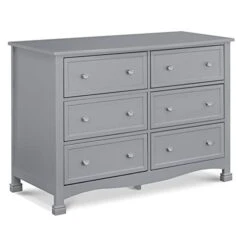 Kalani 6-Drawer Double Wide Dresser In Grey
