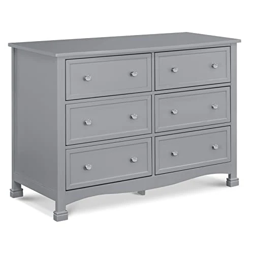 Kalani 6-Drawer Double Wide Dresser In Grey 1 Kalani 6-Drawer Double Wide Dresser In Grey