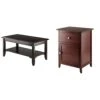 Winsome Wood Nolan Occasional Table, Cappuccino & Wood Eugene Accent Table, Walnut