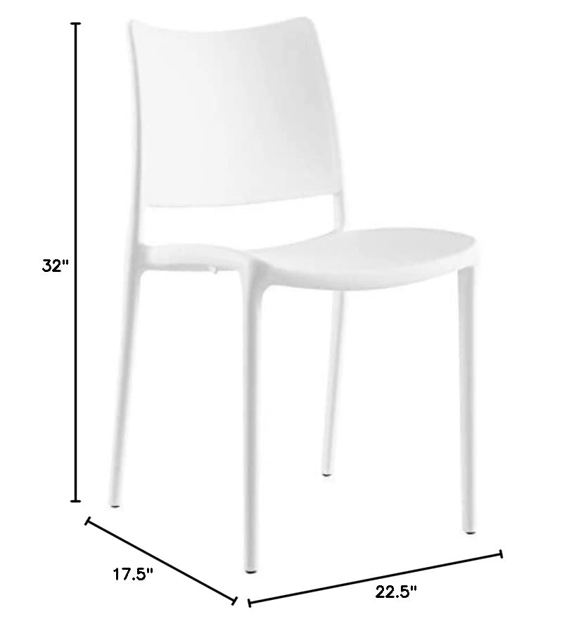Modway MO- Hipster Contemporary Modern Molded Plastic Stacking, Dining Chair, White 3 Modway MO- Hipster Contemporary Modern Molded Plastic Stacking, Dining Chair, White - Image 3