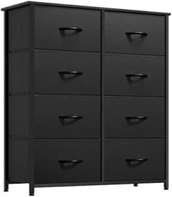 Fabric Dresser For Bedroom, Tall Storage Dresser With 8 Drawers, Black Dresser & Chest Of Drawers, Storage Drawer Organizer For Closet, Bedroom, Living Room(Black Grey) -Best Furniture Store 31Yb7MN2maL. AC