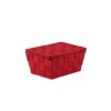 Scandi Storage Basket, Ultra Light Fabric Box Made Of Woven Material, Visually Appealing Bathroom Box With Iron Frame, Easy-Care Decorative Box For Bathroom, 19x14x9 Cm, Metal, Red