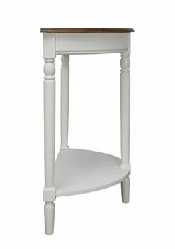 Convenience Concepts French Country Half-Round Entryway Table With Shelf, Driftwood/White -Best Furniture Store 31ZUQZF087L