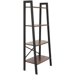 Nouva 4 Tier Ladder Shelf, Industrial Bookshelf Free Standing Steel Frame Open Display Rack Shelf Wooden Shelf For Living Room Bedroom Kitchen Home Office Bathroom Garage, Rustic Brown 11 Nouva 4 Tier Ladder Shelf, Industrial Bookshelf Free Standing Steel Frame Open Display Rack Shelf Wooden Shelf For Living Room Bedroom Kitchen Home Office Bathroom Garage, Rustic Brown -Best Furniture Store 31aD6UKmY8L