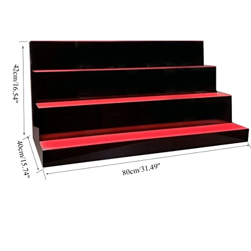 YILIKISS 31 Inch 4 Step LED Lighted Liquor Bottle Display Illuminated Bottle Shelf Home Commercial Bar Shelf Light Changing Shelves With Remote Control,Multiple Colors LED Bar Shelves For Liquor 2 YILIKISS 31 Inch 4 Step LED Lighted Liquor Bottle Display Illuminated Bottle Shelf Home Commercial Bar Shelf Light Changing Shelves With Remote Control,Multiple Colors LED Bar Shelves For Liquor - Image 2