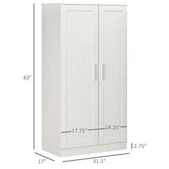 HOMCOM Kitchen Pantry Storage Cabinet, 14-Tier Freestanding Kitchen Cupboard With 2 Doors, Adjustable Shelves For Living Room, Dining Room Storage, And Bedroom, White -Best Furniture Store 31ajh9qtp8L