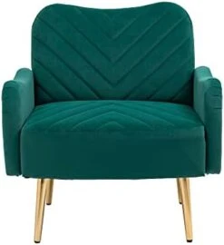Lin-Utrend Accent Chair With Arms For Living Room,Lounge Armchair, Modern Tufted Single Chair With Gold Metal Legs Upholstered Reading Club Chair For Bedroom,Studio, Office, Powder Room(Olive) -Best Furniture Store 31akgk14ouL. AC