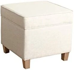 Homepop Home Decor | K7342-F2067 | Classic Square Storage Ottoman With Lift Off Lid | Ottoman With Storage For Living Room & Bedroom, Cream Woven -Best Furniture Store 31bT4H4BAuL. AC