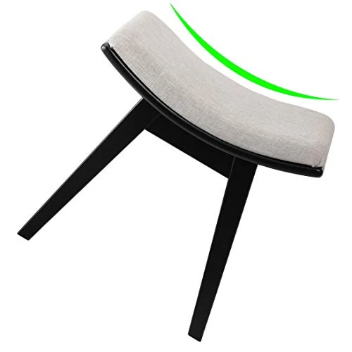 Vanity Stool, Modern Makeup Dressing Stool With Concave Seat Surface,Capacity 300lb, Easy Assembly (Black) 2 Vanity Stool, Modern Makeup Dressing Stool With Concave Seat Surface,Capacity 300lb, Easy Assembly (Black) - Image 2