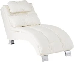 Coaster Furniture Dilleston Chaise White Faux Leather Polyurethane Chrome 550078 -Best Furniture Store 31blixmBolL. AC