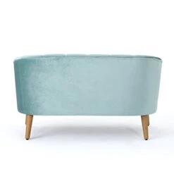 Christopher Knight Home Amaia Modern Velvet Sofa, Seafoam Blue / Walnut -Best Furniture Store 31bulP24lkL
