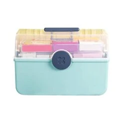 Household -Capacity Care Small Emergency Dormitory Portable Medicine Storage Box Extra Blue