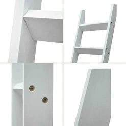 Blanket Ladder 5 Ft. Premium Wood Rustic Decorative Quilt Ladder. Pure White Vintage Wooden Decor. Blankets Holder Rack 12 Blanket Ladder 5 Ft. Premium Wood Rustic Decorative Quilt Ladder. Pure White Vintage Wooden Decor. Blankets Holder Rack -Best Furniture Store 31cDvzsl7jL