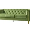 Acanva Collection Chesterfield Vintage Tufted Velvet Living Room Sofa, Couch, Mint Green