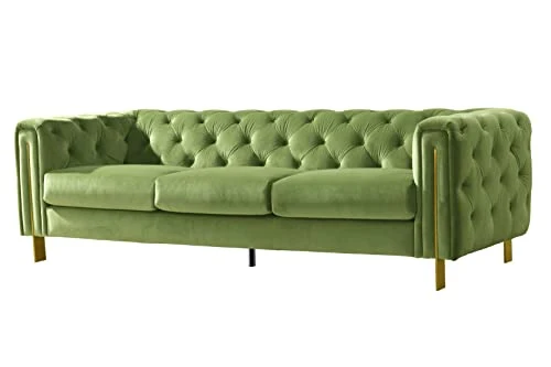 Acanva Collection Chesterfield Vintage Tufted Velvet Living Room Sofa, Couch, Mint Green 1 Acanva Collection Chesterfield Vintage Tufted Velvet Living Room Sofa, Couch, Mint Green