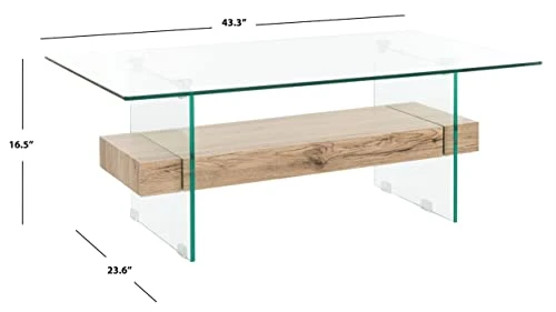 Safavieh Home Kayley Natural And Glass Coffee Table 2 Safavieh Home Kayley Natural And Glass Coffee Table - Image 2