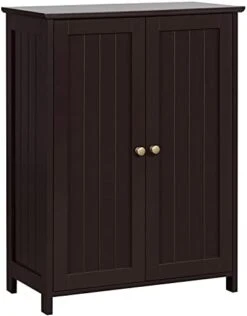 Topeakmart Bathroom Floor Cabinet Double Doors Free-Standing Storage Cabinet With Adjustable Shelves, Anti-toppling Design, Gray 9 Topeakmart Bathroom Floor Cabinet Double Doors Free-Standing Storage Cabinet With Adjustable Shelves, Anti-toppling Design, Gray -Best Furniture Store 31cS8wwThqS. AC