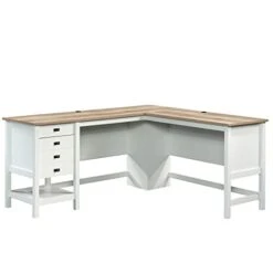 Cottage Road L-Desk, L: 65.11" X W: 58.66" X H: 29.76", Soft White Finish & Cottage Road Dresser, L: 56.77" X W: 19.29" X H: 35.35", Soft White Finish -Best Furniture Store 31chgVLHnDL