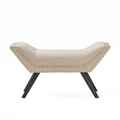 Christopher Knight Home Rosalynn Tufted Fabric Ottoman / Bench, Almond -Best Furniture Store 31ciee3EkXL