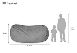 Lumaland Luxurious Giant 7ft Bean Bag Chair With Microsuede Cover - Ultra Soft, Foam Filling, Washable Jumbo Bean Bag Sofa For Kids, Teenagers, Adults - Sack Chair For Dorm, Family Room - Dark Grey 17 Lumaland Luxurious Giant 7ft Bean Bag Chair With Microsuede Cover - Ultra Soft, Foam Filling, Washable Jumbo Bean Bag Sofa For Kids, Teenagers, Adults - Sack Chair For Dorm, Family Room - Dark Grey -Best Furniture Store 31cwloKdl8L