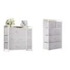 Fabric Dresser With 7 Drawers- Furniture Storage Tower, Chest Of Drawer, Organizer Unit, Living Room & Closets & Fabric Dresser With 5 Drawers - Storage Tower Light Grey