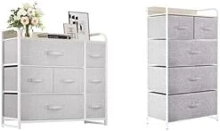 Fabric Dresser With 7 Drawers- Furniture Storage Tower, Chest Of Drawer, Organizer Unit, Living Room & Closets & Fabric Dresser With 5 Drawers - Storage Tower Light Grey -Best Furniture Store 31d1axpuswL. AC