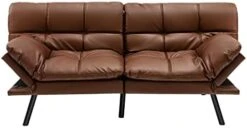BDYLSF Convertible Futon Sofa Bed Memory Foam Couch Sleeper W/Adjustable Armrest Brown -Best Furniture Store 31dKpbv5ilL. AC
