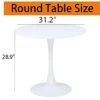 White Tulip Table,31.5" Modern Round Dining Table White Pedestal Table Kitchen Table Bistro Table Round Drop Leaf Table For Dining Room,Living Room(White)