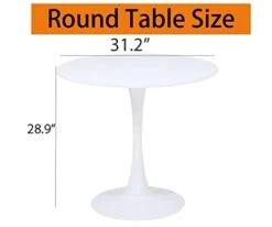 White Tulip Table,31.5" Modern Round Dining Table White Pedestal Table Kitchen Table Bistro Table Round Drop Leaf Table For Dining Room,Living Room(White)
