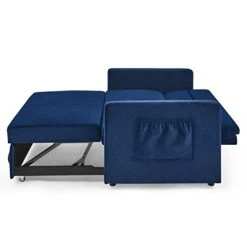 Yomony Loveseats Sofa Bed With Pull-Out Bed, Futon Sets Couch With Adjsutable Back And Two Arm Pocket, Blue (54.5"x33"x31.5") 12 Yomony Loveseats Sofa Bed With Pull-Out Bed, Futon Sets Couch With Adjsutable Back And Two Arm Pocket, Blue (54.5"x33"x31.5") -Best Furniture Store 31diIhxtMVL