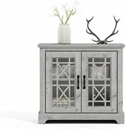 Galano Isadora Wide Accent Sideboard - Storage Cabinet With Doors And Shelves - Free Standing Sideboard - Sideboard Storage Cabinet For Living Room - Easy Assembly - Dusty Grey Oak -Best Furniture Store 31eDPryuF7L. AC